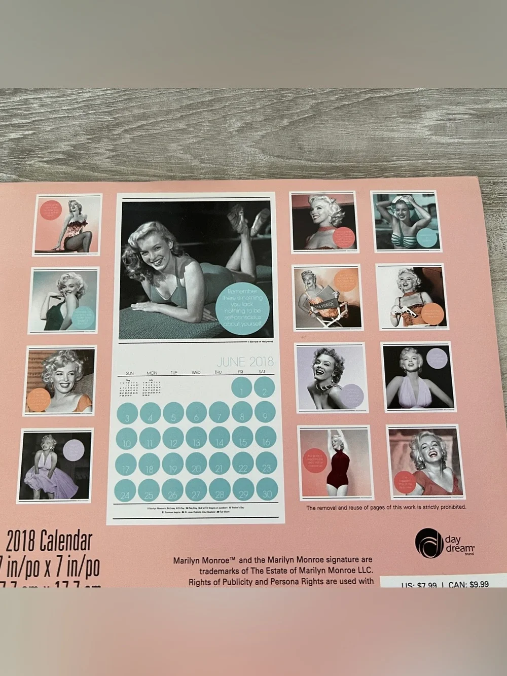 Set of two Marilyn Monroe calendars from 2014 and 2018